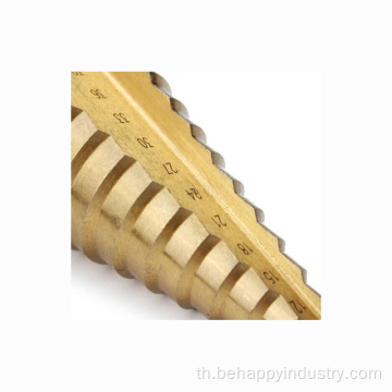 4-39 มม. HSS Round Shank Titanium Coated Step Step